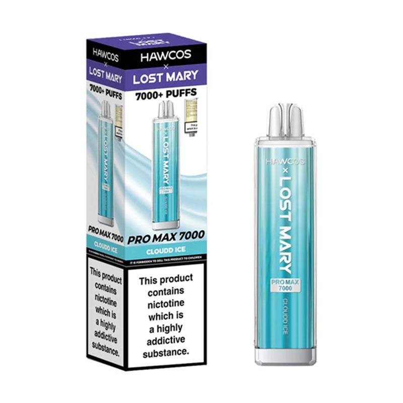Hawcos x Lost Mary Pro Max 7000 Prefilled Vape Kit Box of 10, Cloud Ice Flavour