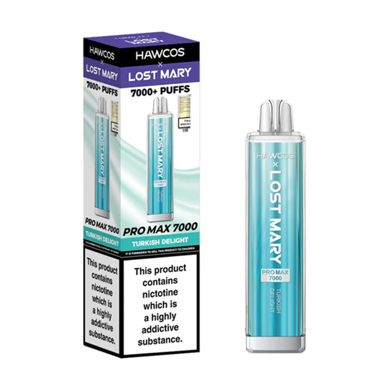 Hawcos x Lost Mary Pro Max 7000 Prefilled Vape Kit Box of 10, Turkish Delight Flavour