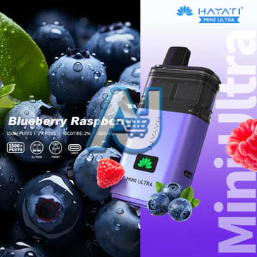 Hayati Mini Ultra 1500 Pre filled Vape Kit 20MG, Blueberry Raspberry Flavor