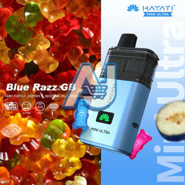 Hayati Mini Ultra 1500 Pre filled Vape Kit 20MG, Blue Razz GB Flavor