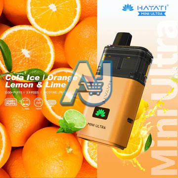 Hayati Mini Ultra 1500 Pre filled Vape Kit 20MG, Cola Ice, Orange, Lemon Lime  Flavor