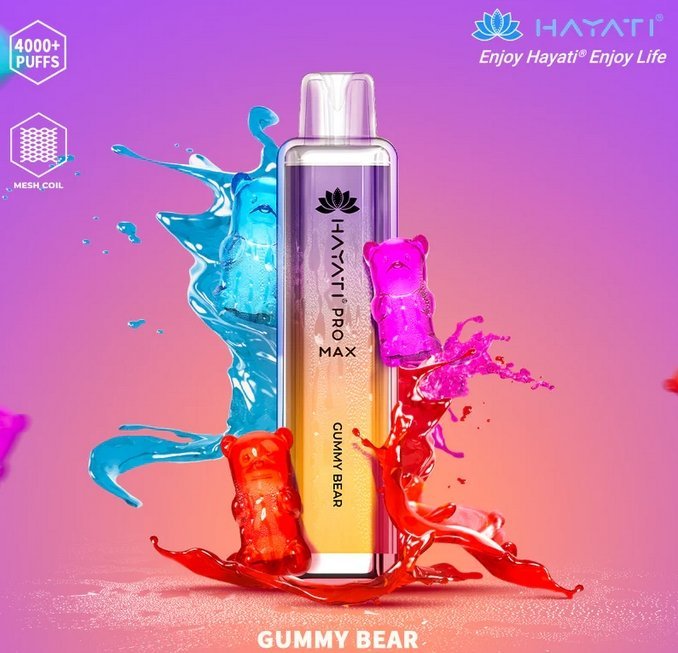 Hayati Pro Max 4000 Puffs Prefilled Vape Pod Kit Box of 10, Gummy Bear Flavor