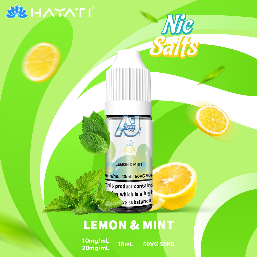Hayati Pro Max Nic Salts Box of 10, Lemon Mint Flavour