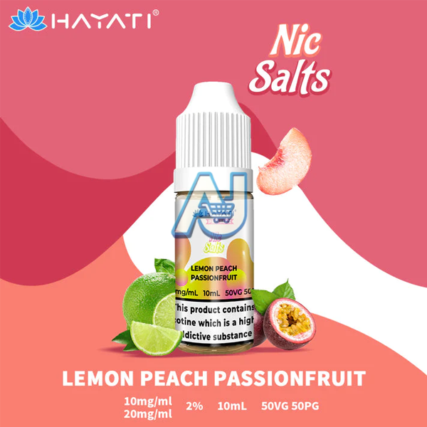 Hayati Pro Max Nic Salts Box of 10, Lemon Peach Passion Fruit Flavour