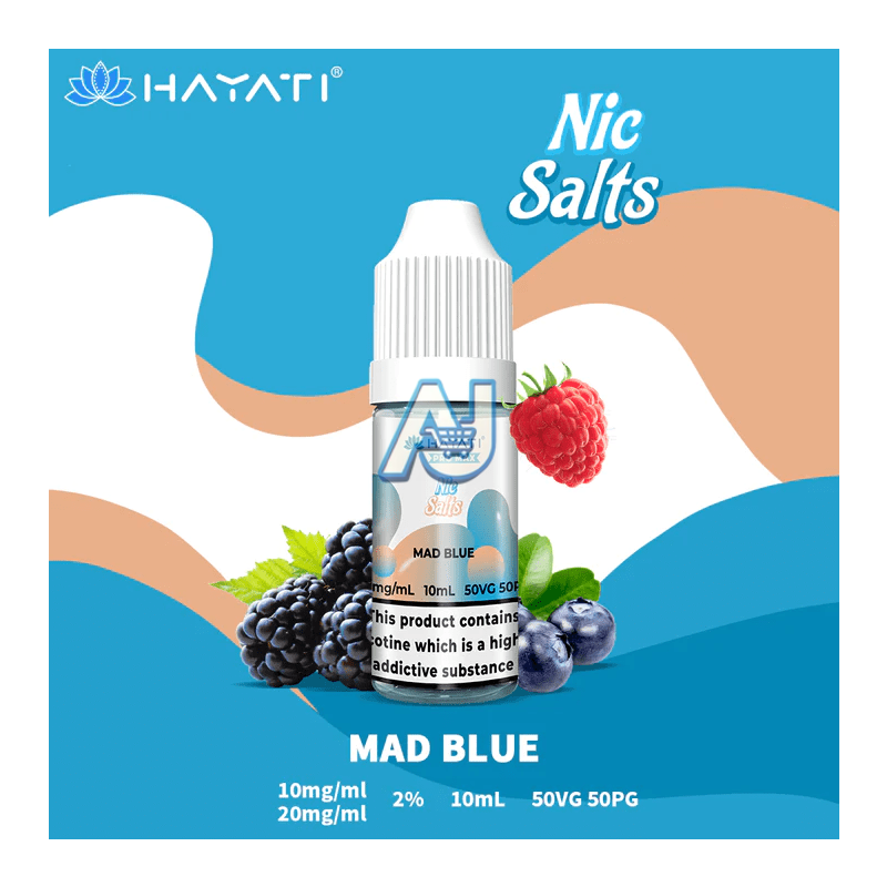 Hayati Pro Max Nic Salts Box of 10, Mad Blue Flavour
