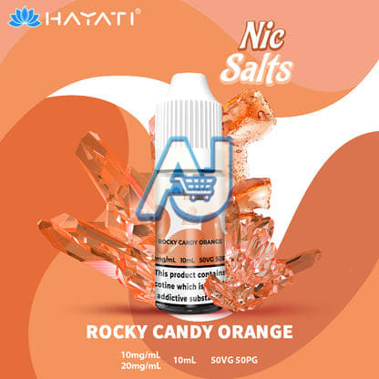 Hayati Pro Max Nic Salts Box of 10, Rocky Candy Orange Flavour