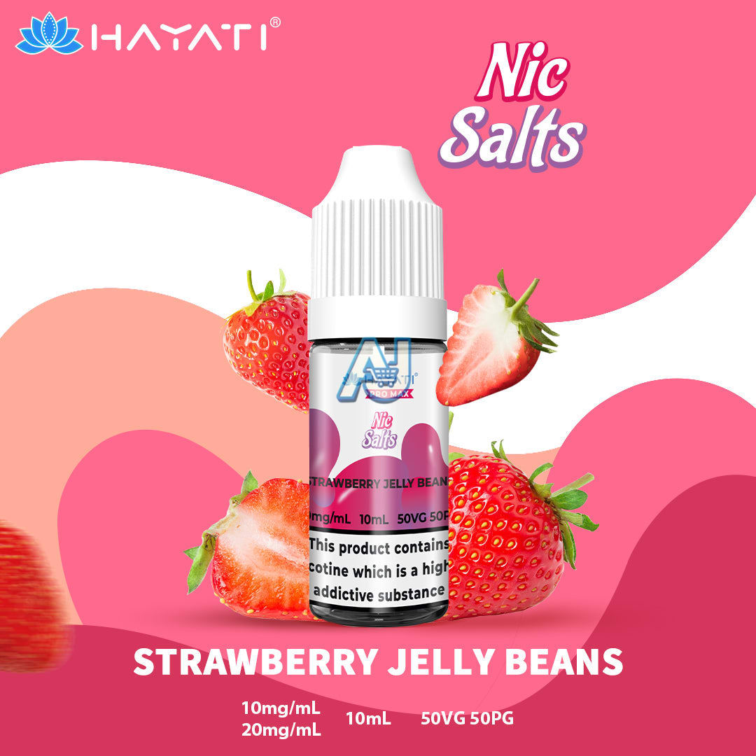Hayati Pro Max Nic Salts Box of 10, Strawberry Jelly Beans Flavour