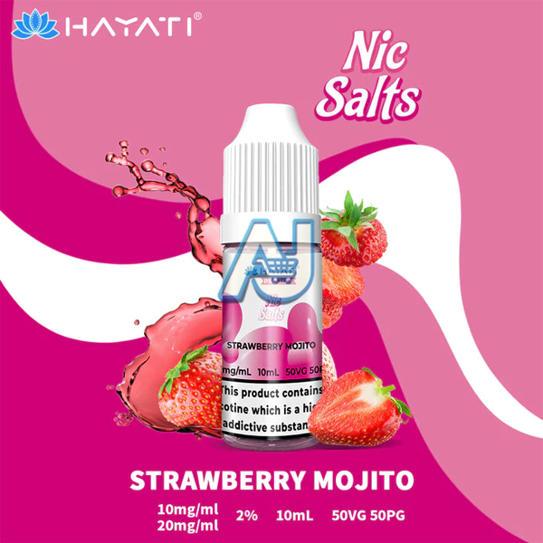 Hayati Pro Max Nic Salts Box of 10, Strawberry Mojito Flavour
