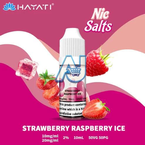 Hayati Pro Max Nic Salts Box of 10, Strawberry Raspberry Ice Flavour