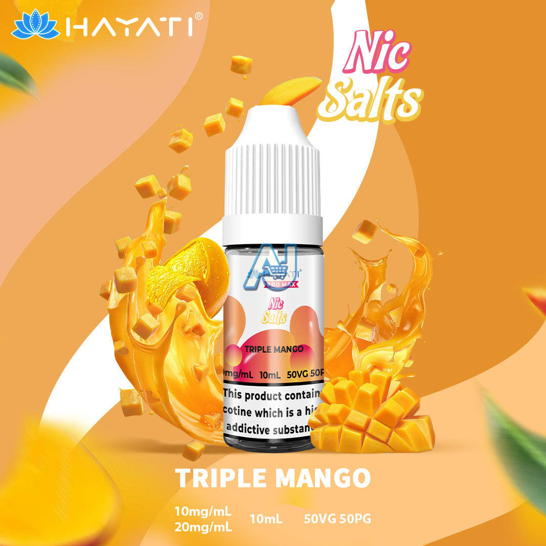 Hayati Pro Max Nic Salts Box of 10, Triple Mango Flavour