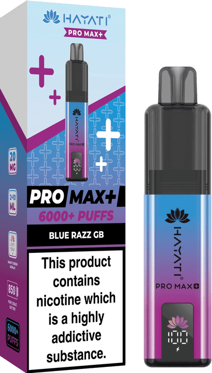 Hayati Pro Max Plus 6000 Puff Prefilled Pod Kit Box of 5, Blue Razz GB Flavour