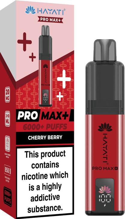 Hayati Pro Max Plus 6000 Puff Prefilled Pod Kit Box of 5, Cherry Berry Flavour
