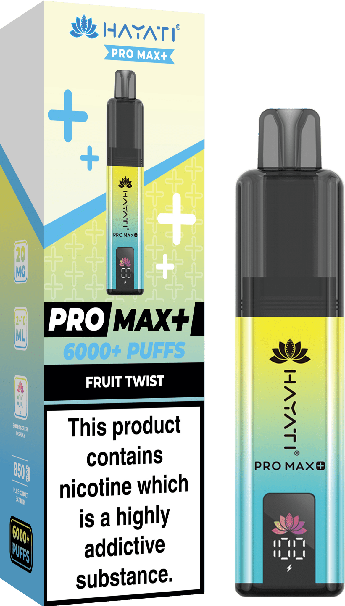 Hayati Pro Max Plus 6000 Puff Prefilled Pod Kit Box of 5, Fruit Twist Flavour
