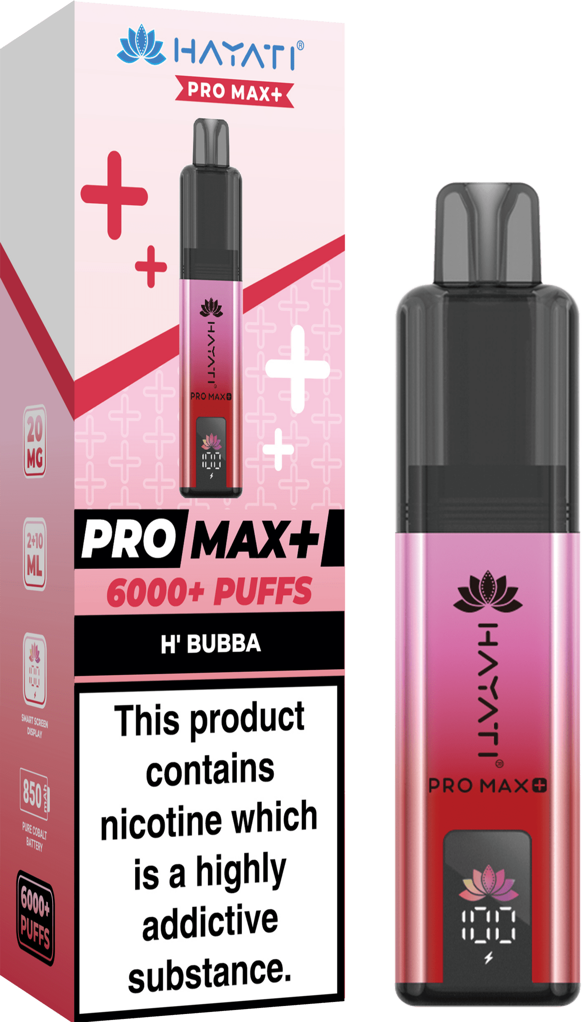 Hayati Pro Max Plus 6000 Puff Prefilled Pod Kit Box of 5, H Bubba Flavour