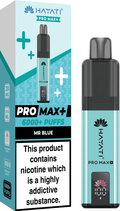 Hayati Pro Max Plus 6000 Puff Prefilled Pod Kit Box of 5, Mr Blue Flavour