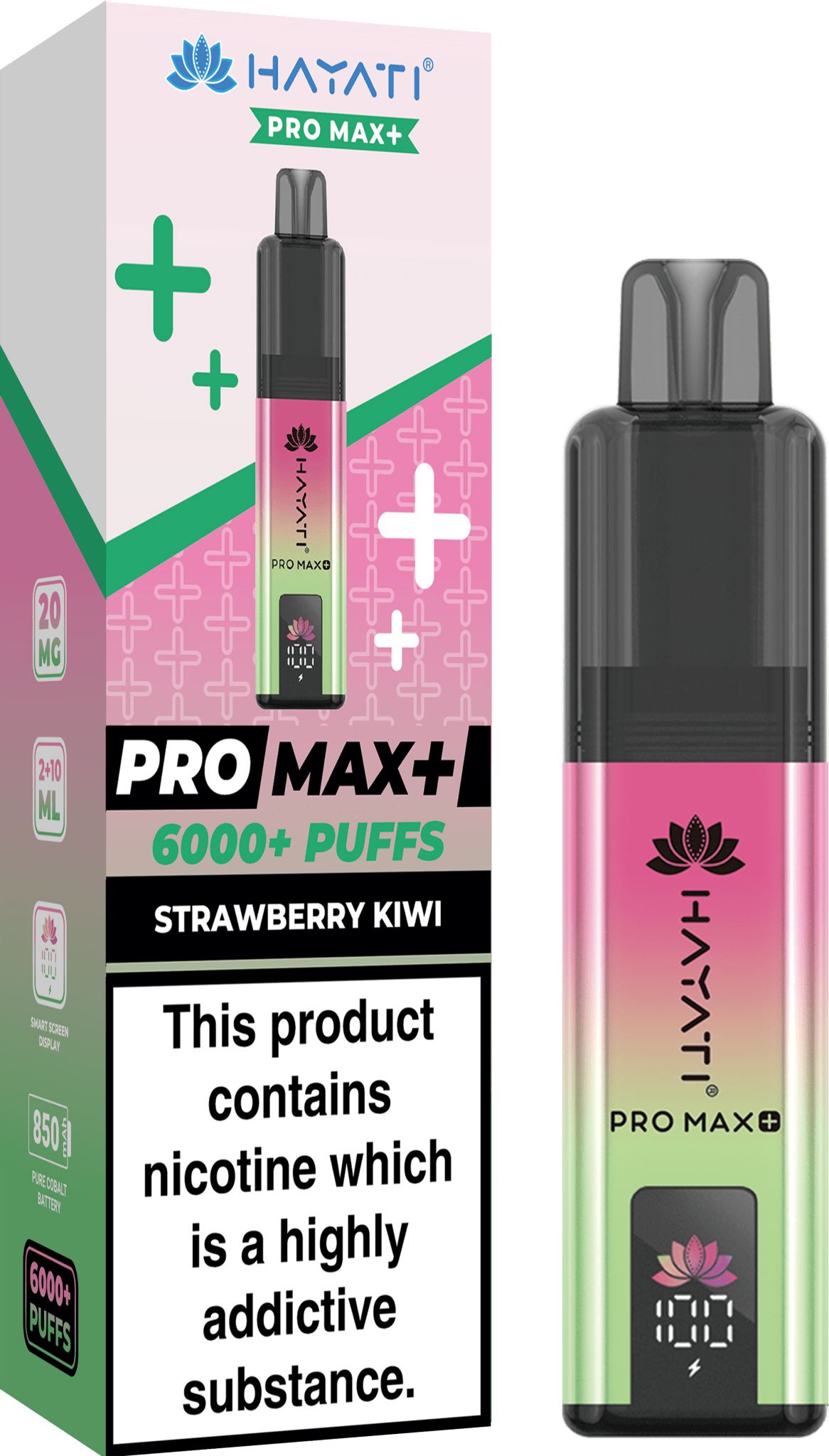 Hayati Pro Max Plus 6000 Puff Prefilled Pod Kit Box of 5, Strawberry Kiwi Flavour