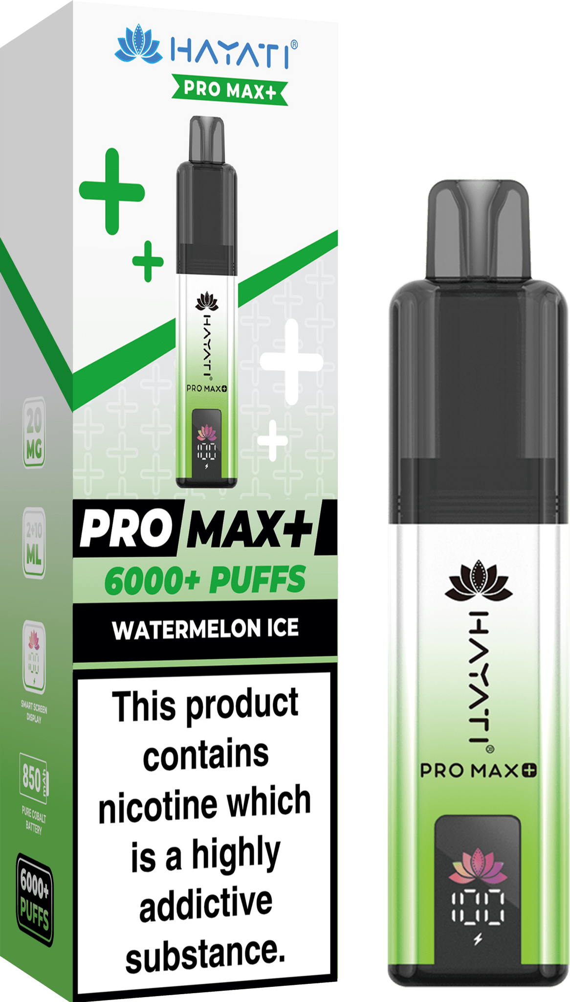 Hayati Pro Max Plus 6000 Puff Prefilled Pod Kit Box of 5, Watermelon Ice Flavour