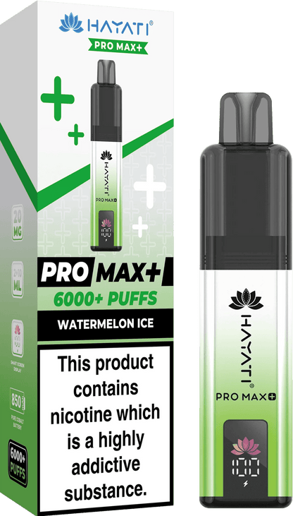 Hayati Pro Max Plus 6000 Puff Prefilled Pod Kit Box of 5, Watermelon Ice Flavour