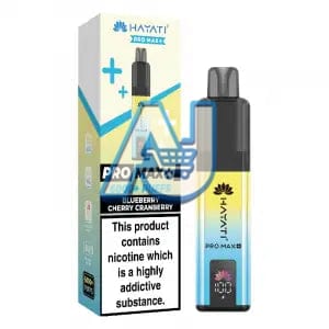 Hayati Pro Max Plus 6000 Puffs Pod Vape Kit, Blueberry Cherry Cranberry Flavor