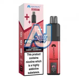 Hayati Pro Max Plus 6000 Puffs Pod Vape Kit, Strawberry Cherry Cranberry Flavor