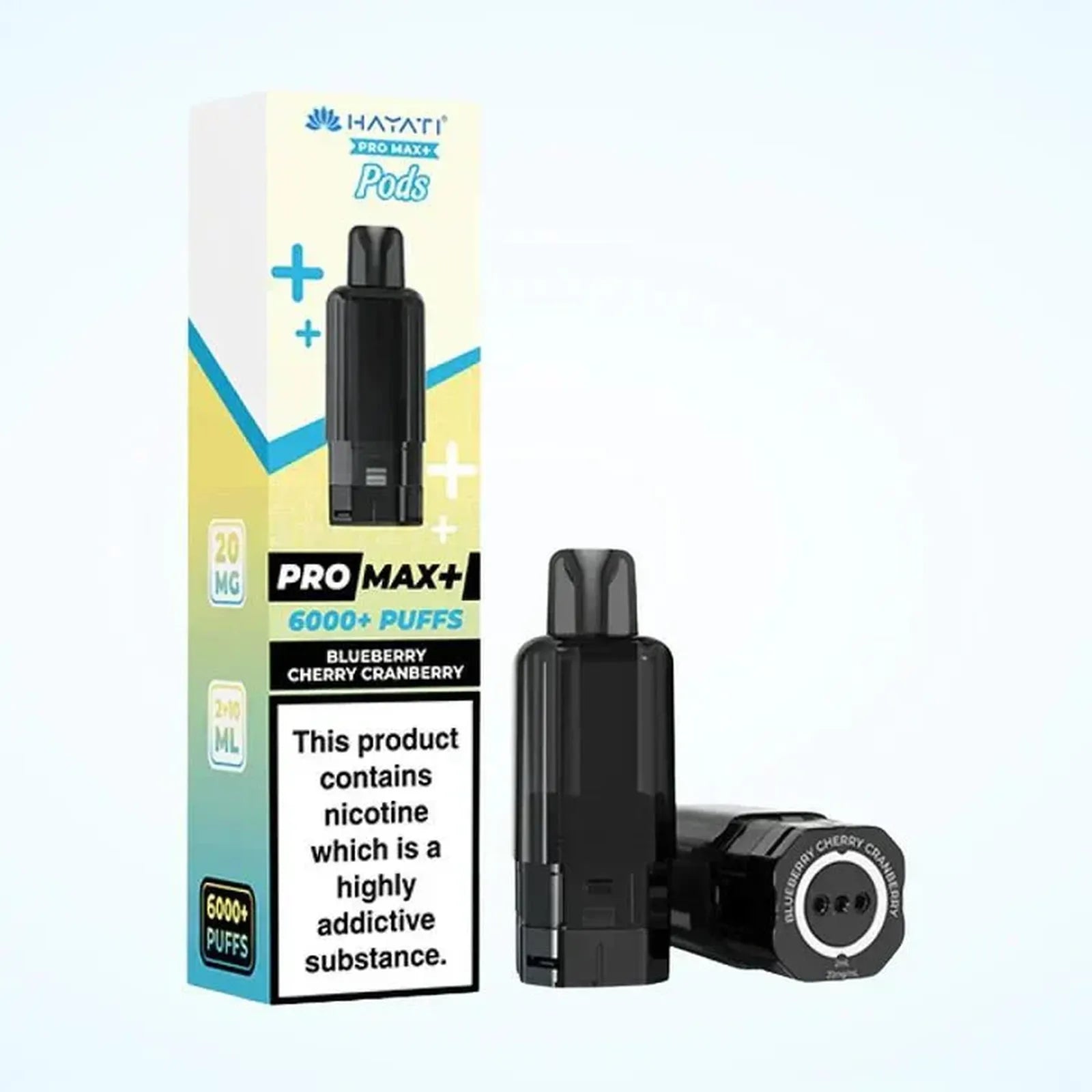 Hayati Pro Max Plus 6000 Puffs PreFilled Pods Box Of 5, Blueberry Cherry Cranberry Flavour 