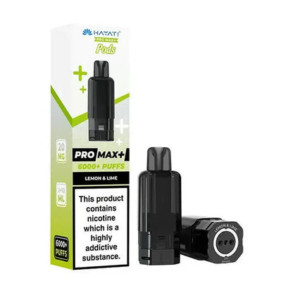 Hayati Pro Max Plus 6000 Puffs Prefilled Pods Box Of 5, Lemon Lime Flavour 