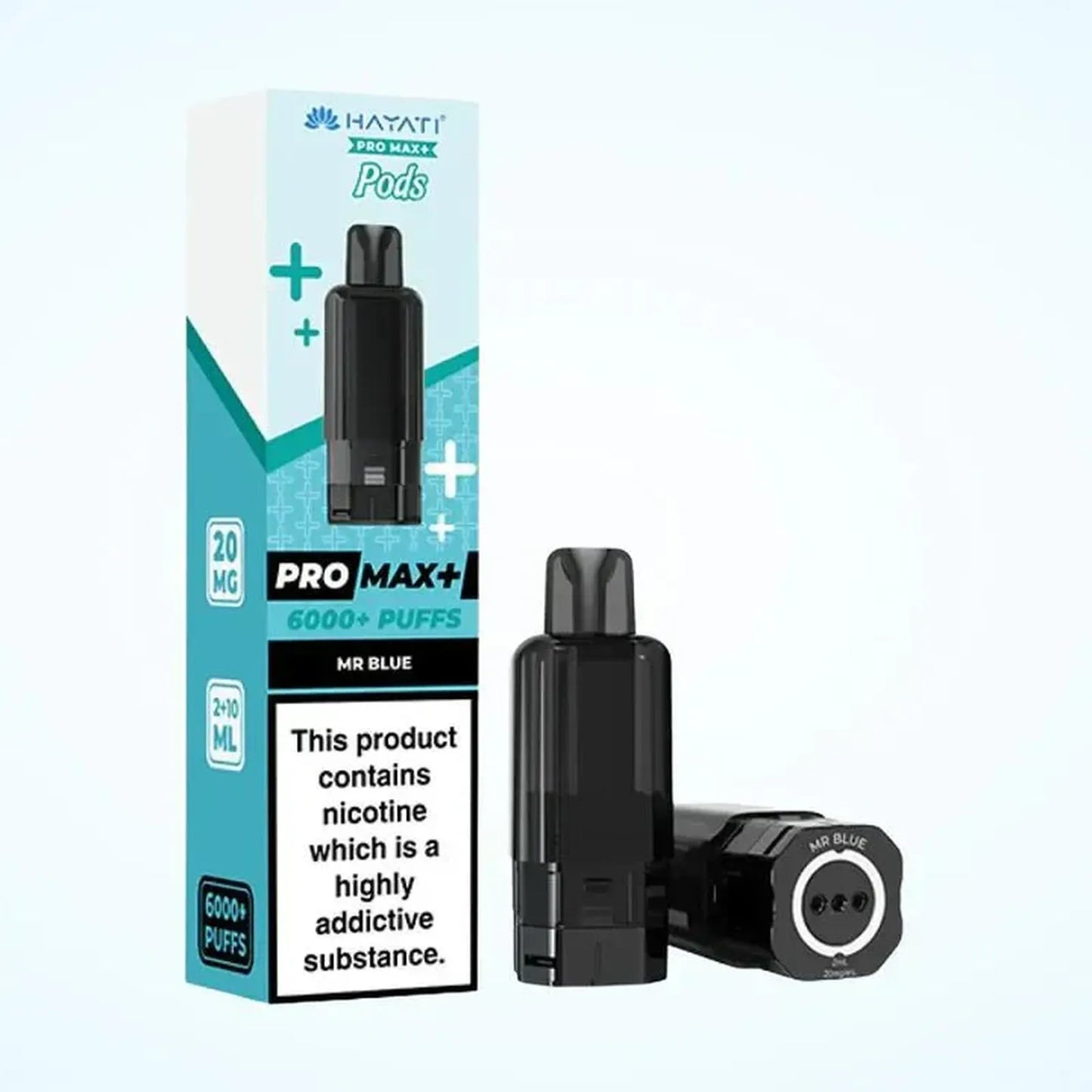 Hayati Pro Max Plus 6000 Puffs Prefilled Pods Box Of 5, Mr Blue Flavour 