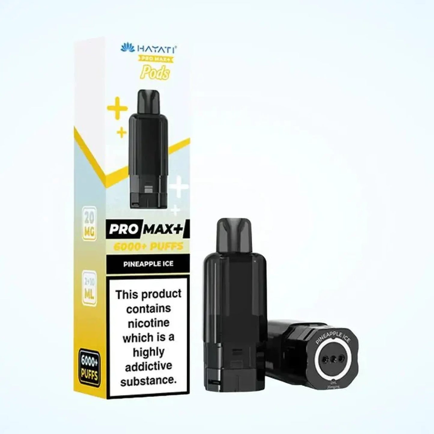 Hayati Pro Max Plus 6000 Puffs Prefilled Pods Box Of 5, Pineapple Ice Flavour 