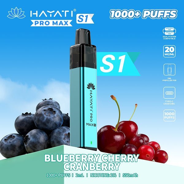 Hayati Pro Max S1 Prefilled Vape Box of 10 - option1