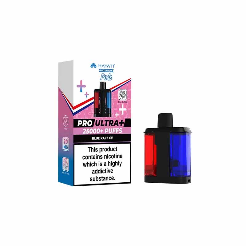 Hayati Pro Ultra 25K Prefilled Replacement Pod, Blue Razz GB Flavour