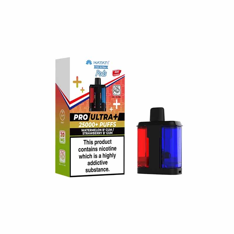 Hayati Pro Ultra 25K Prefilled Replacement Pod, Watermelon B Gum, Strawberry B Gum Flavour