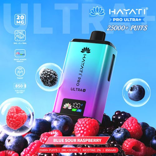 Hayati Pro Ultra Plus 25000 Prefilled Pod Kit Box of 5 - Blue Sour Raspebbery Flavour at UK Vaper Wholesale