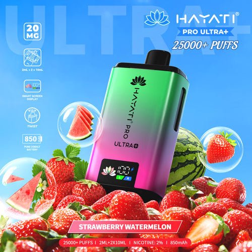Hayati Pro Ultra Plus 25000 Prefilled Pod Kit Box of 5 - Strawberry Watermelon Flavour at UK Vaper Wholesale