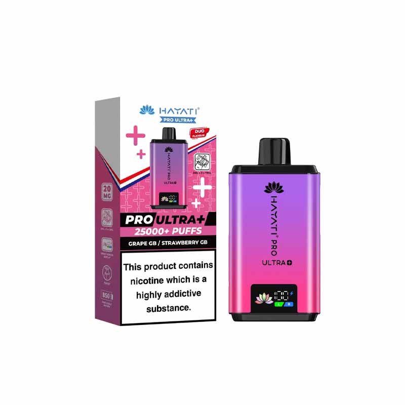 Hayati Pro Ultra Plus 25000 Prefilled Pod Kit, Grape GB, Strawberry GB Flavour