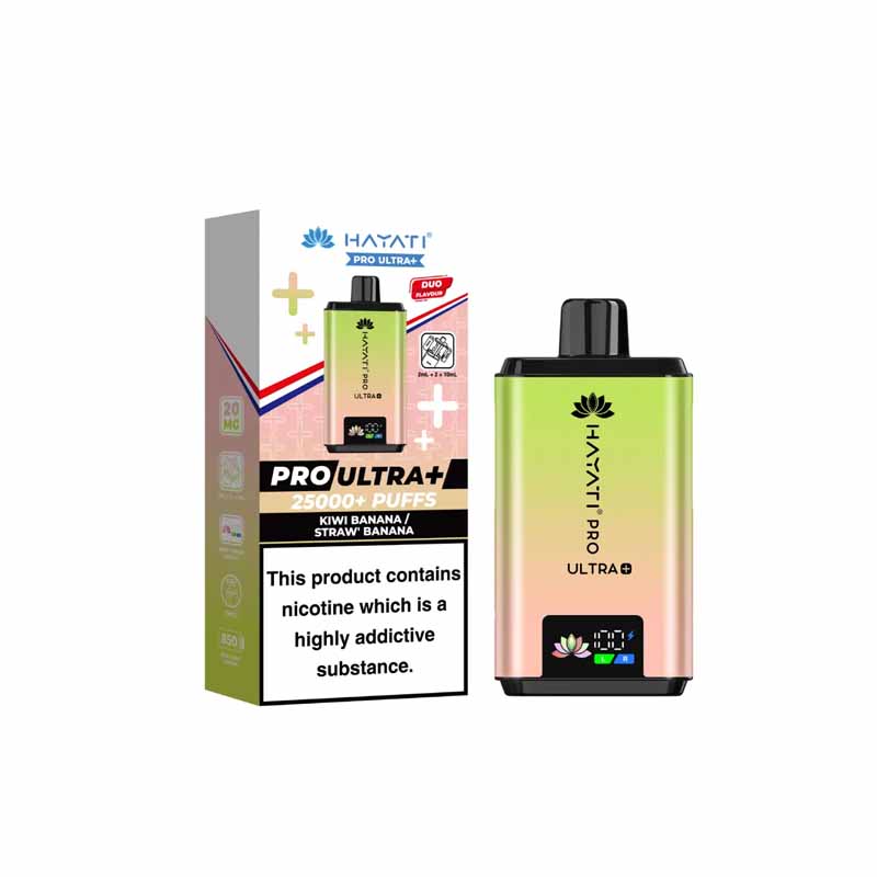 Hayati Pro Ultra Plus 25000 Prefilled Pod Kit, Kiwi Banana, Straw Banana Flavour