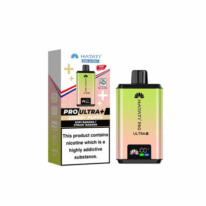 Hayati Pro Ultra Plus 25000 Prefilled Pod Kit, Kiwi Banana, Straw Banana Flavour