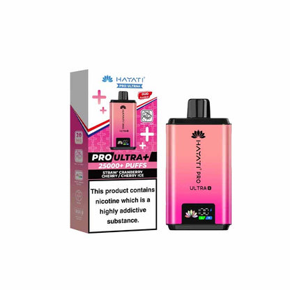 Hayati Pro Ultra Plus 25000 Prefilled Pod Kit, Straw Cranberry Cherry, Cherry Ice Flavour