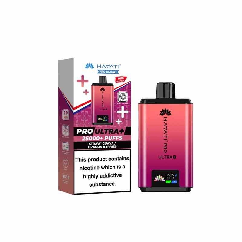 Hayati Pro Ultra Plus 25000 Prefilled Pod Kit, Straw Guaba Dragon Flavour