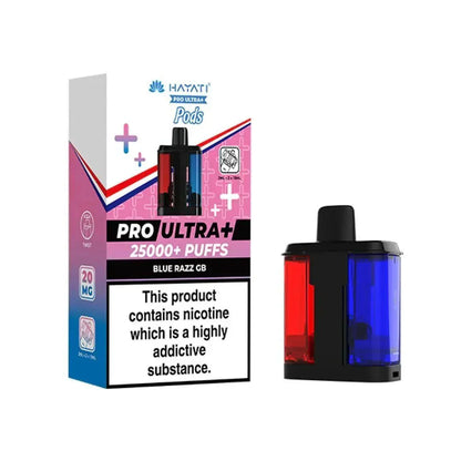 Hayati Pro Ultra Plus 25k Prefilled Pods Box of 5, Blue Razz GB Flavour