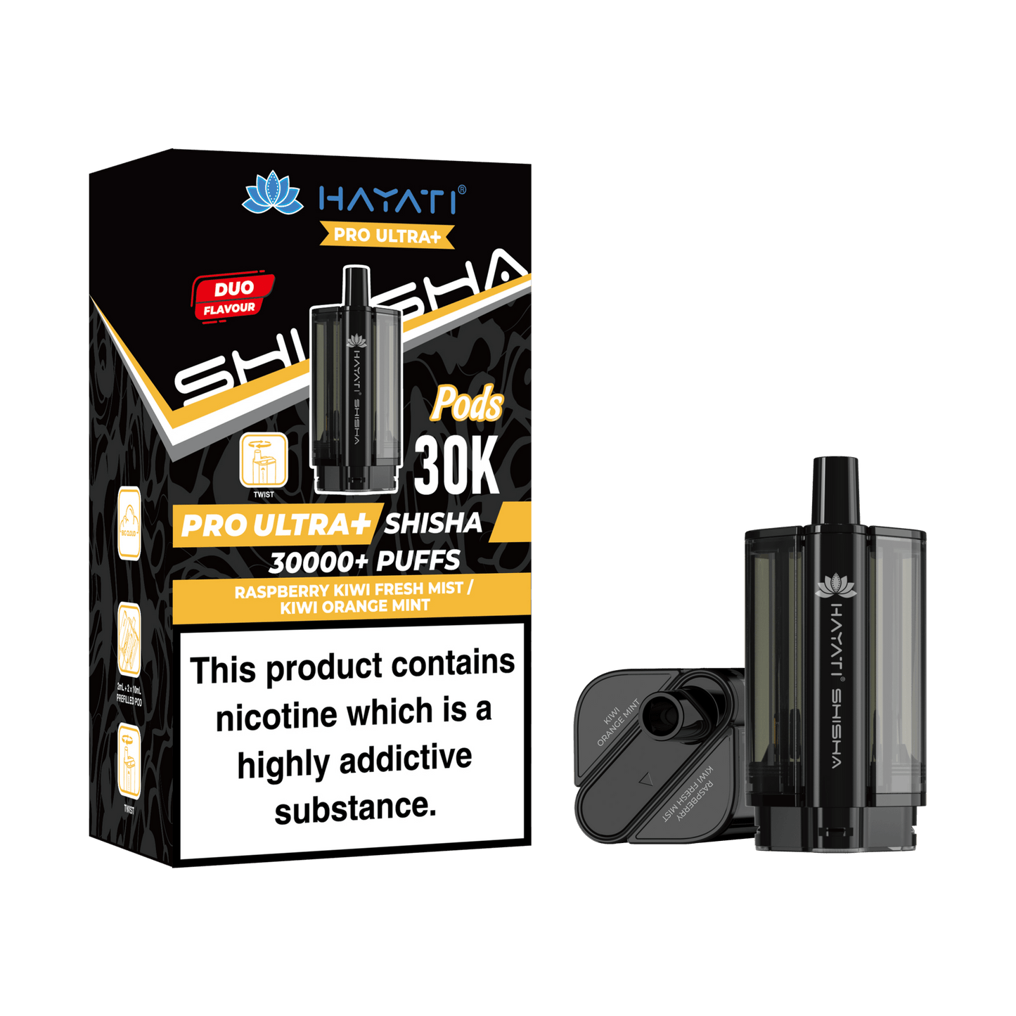 Hayati Pro Ultra Plus Shisha 30k Prefilled Pods Box of 5 - Wholesale Price !