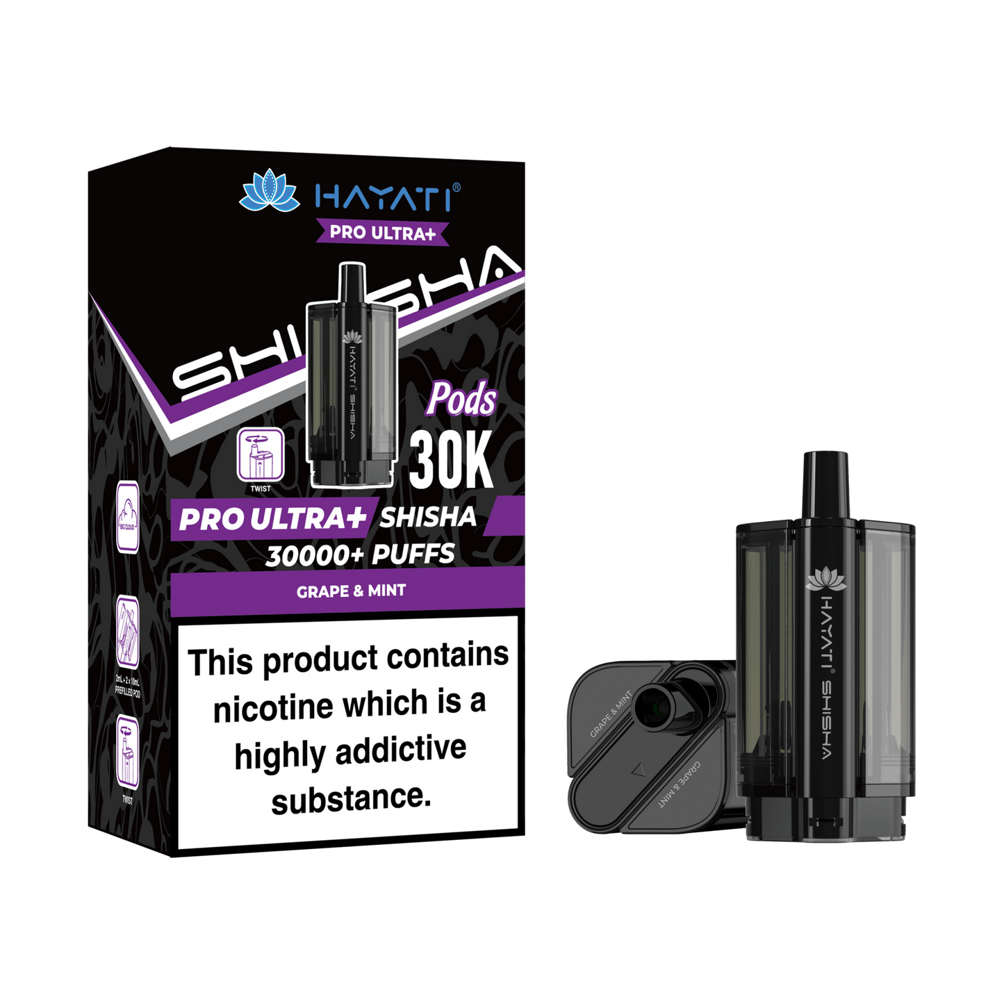 Hayati Pro Ultra Plus Shisha 30k Prefilled Pods Box of 5 - Wholesale Price !