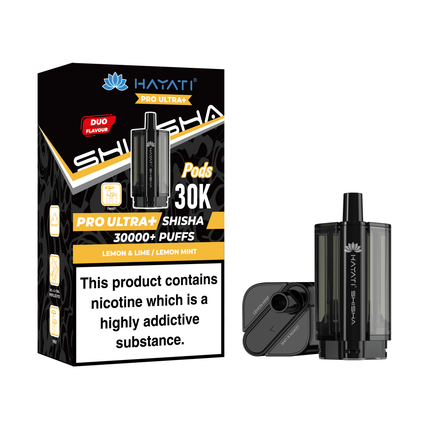 Hayati Pro Ultra Plus Shisha 30k Prefilled Pods Box of 5 - Wholesale Price !