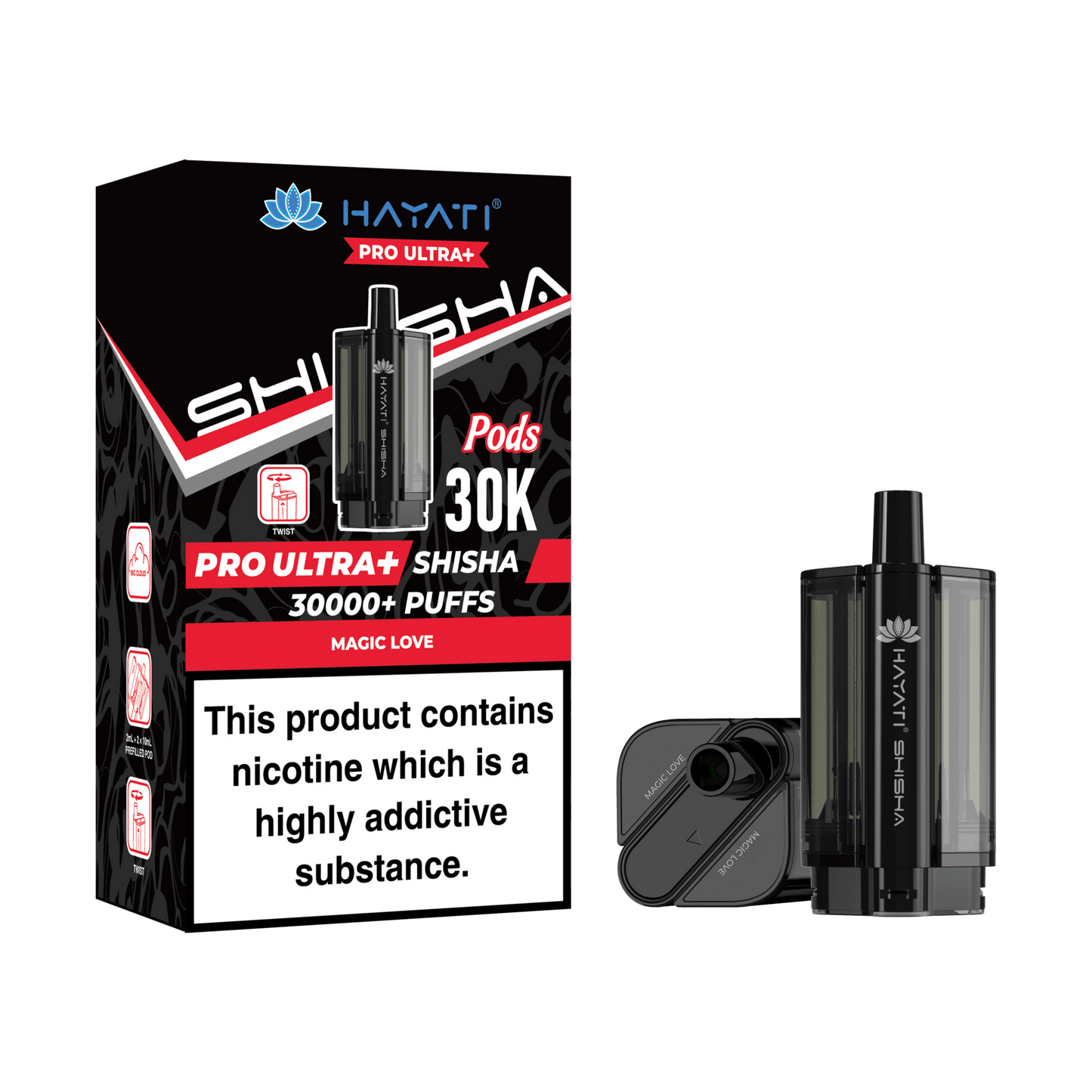 Hayati Pro Ultra Plus Shisha 30k Prefilled Pods Box of 5 - Wholesale Price !