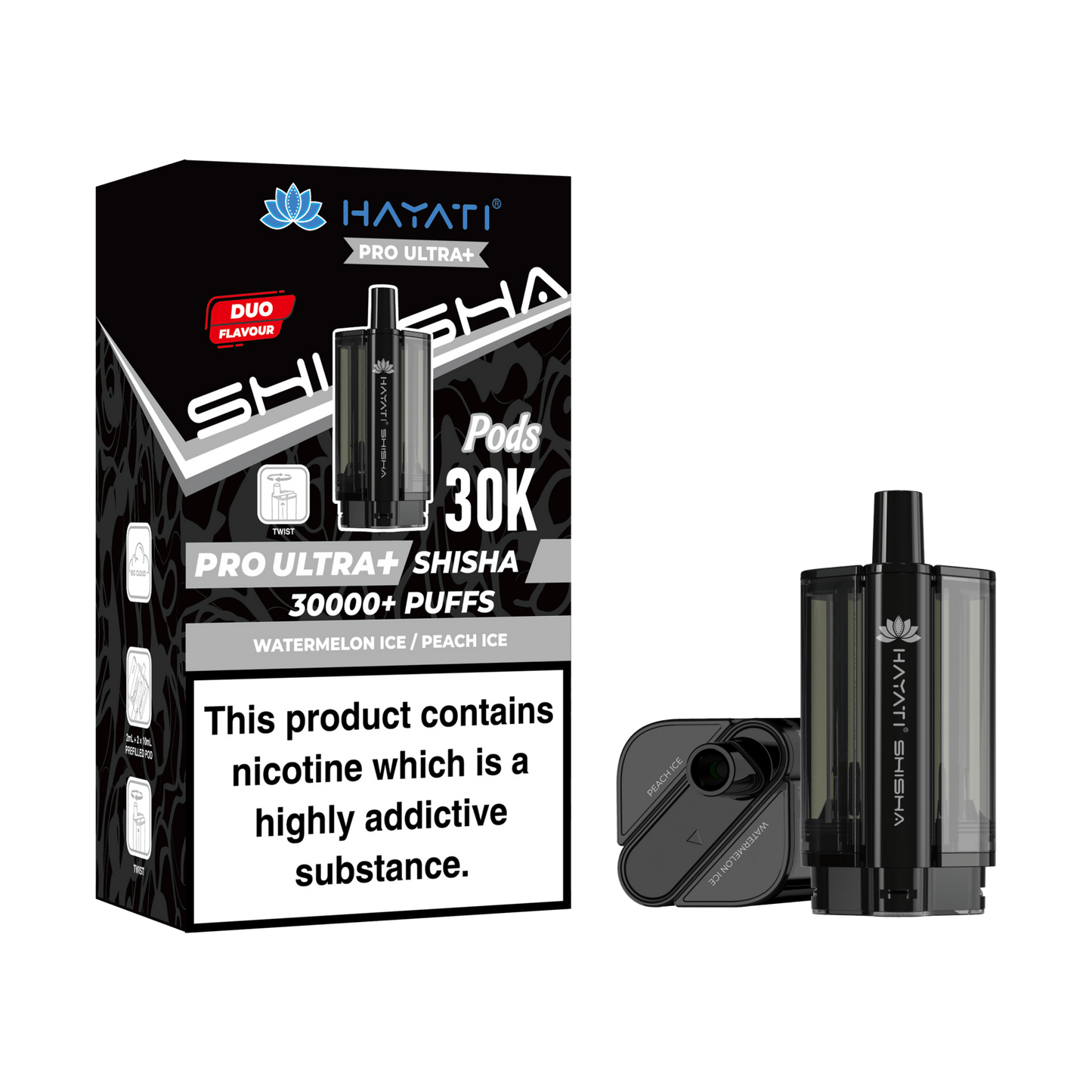 Hayati Pro Ultra Plus Shisha 30k Prefilled Pods Box of 5 - Wholesale Price !