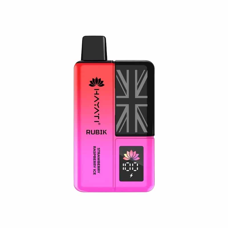 Hayati Rubik 7000 Puffs Prefilled Pod Vape Kit, Strawberry Raspberry Ice Flavour