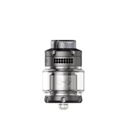 Hellvape Dead Rabbit 3 RTA 2024 Edition in gunmetal, featuring a detailed rabbit logo.