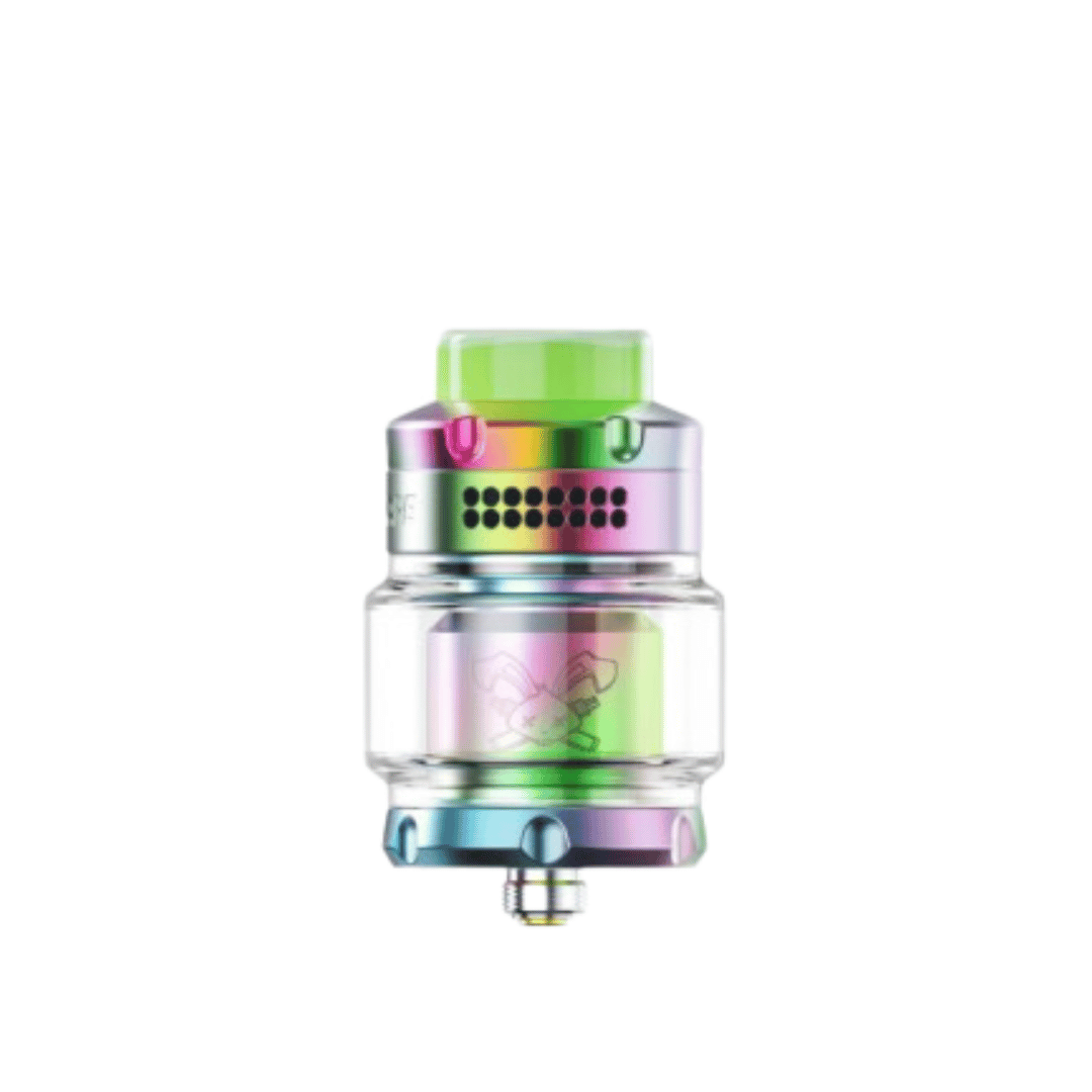 Hellvape Dead Rabbit 3 RTA 2024 Edition in rainbow finish, showcasing vibrant colours.