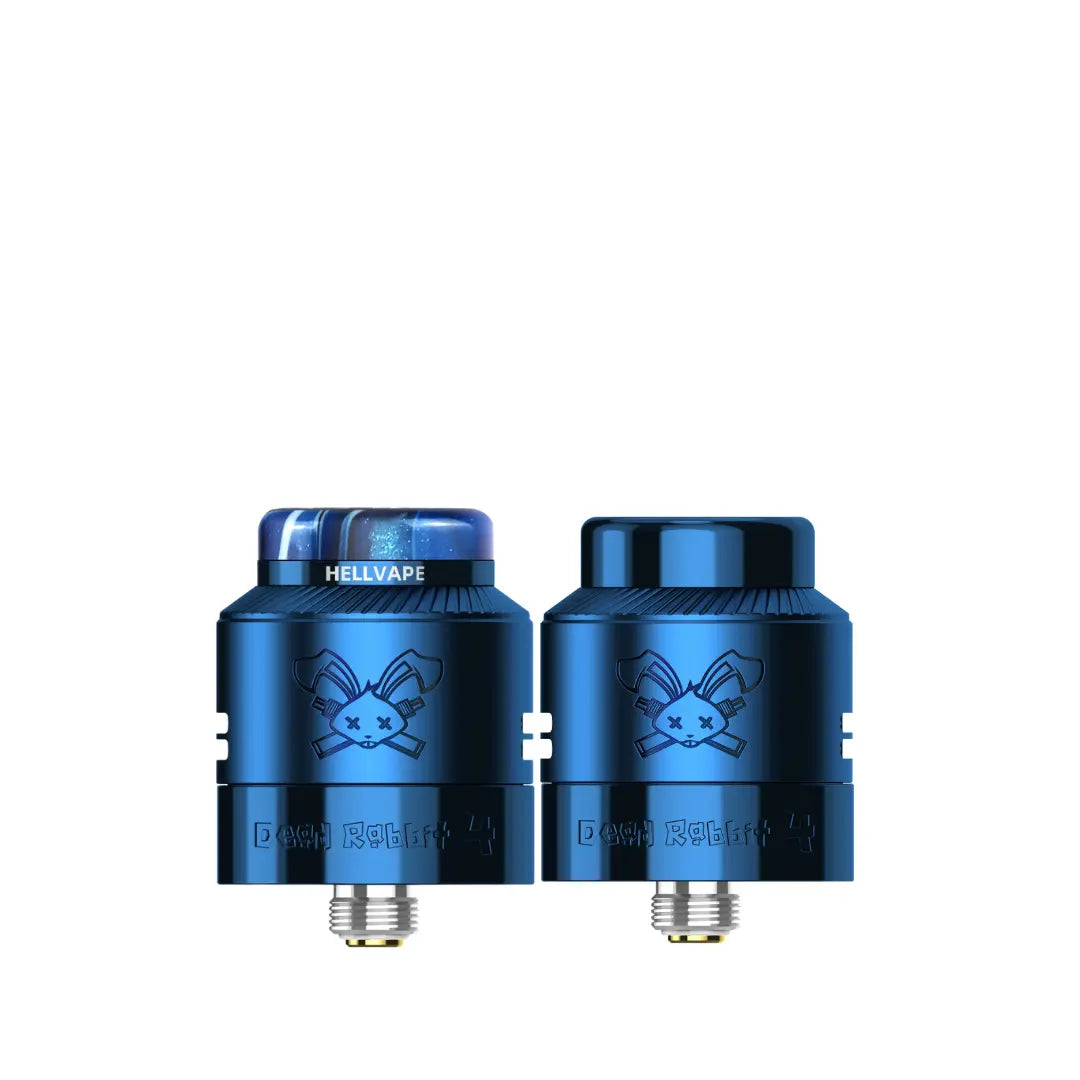Hellvape Dead Rabbit 4 RDA in Blue Colour with AG + Resin and Stainless Steel Drip Tips