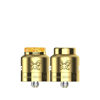 Hellvape Dead Rabbit 4 RDA in Gold Colour with AG + Resin and Stainless Steel Drip Tips