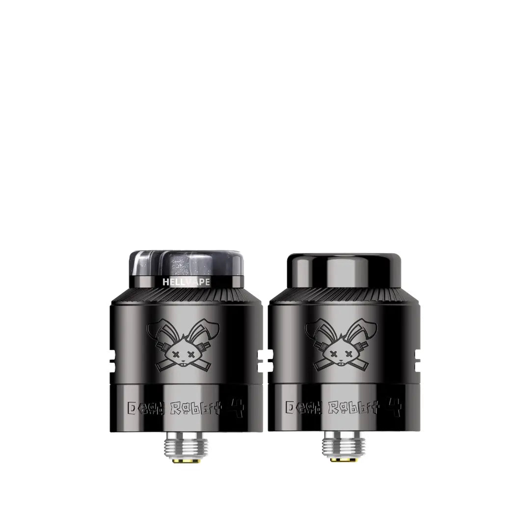 Hellvape Dead Rabbit 4 RDA in Gunmetal Colour with AG + Resin and Stainless Steel Drip Tips